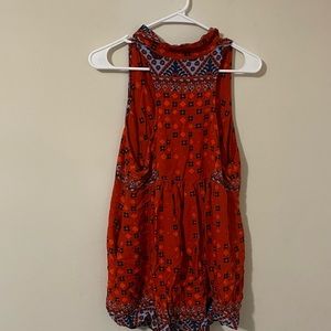 Free People Orange/Blue Dress